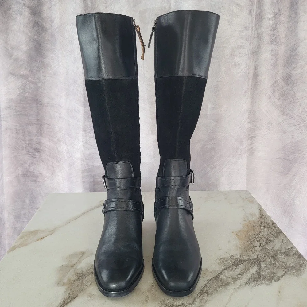 Joan David Size 9 M Dazadarah Knee High Black Tall Boots